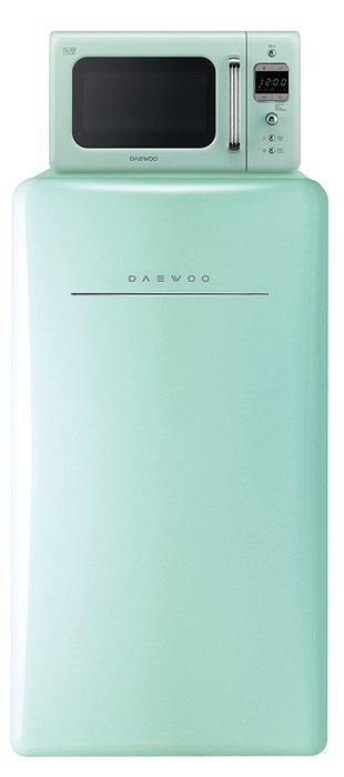 Daewoo Retro Compact Refrigerator 4.4 Cu Ft, Mint N2
