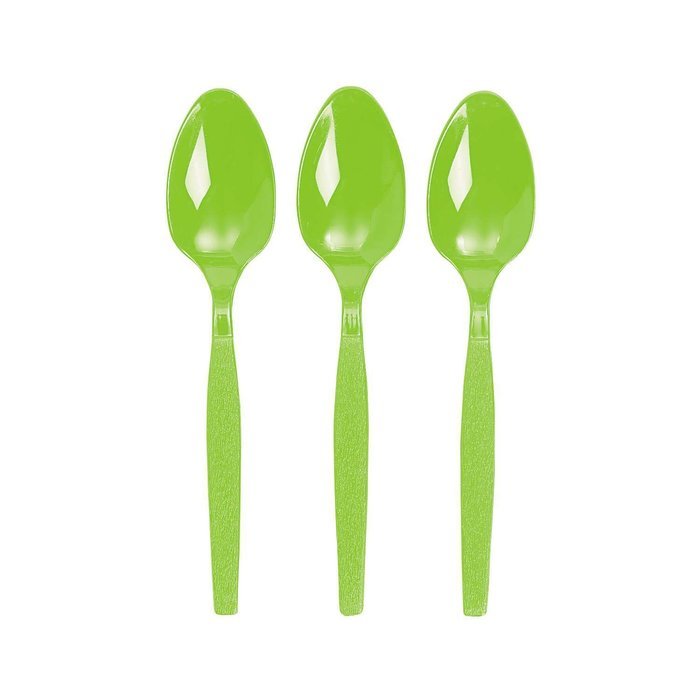 Amscan Big Party Pack 100 Count Mid Weight Plastic Spoons, Kiwi