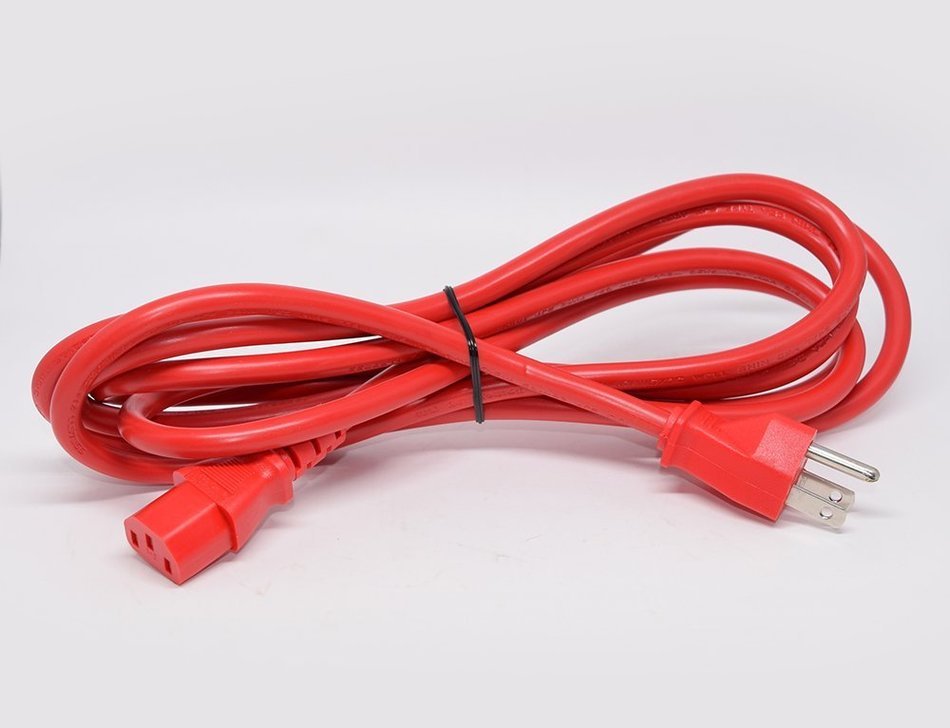 10ft 16 AWG Red Nema 5-15P to IEC C13