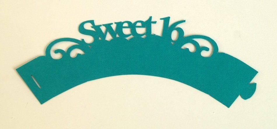 All About Details Teal Sweet 16 Cupcake Wrappers, Set of 12 N3