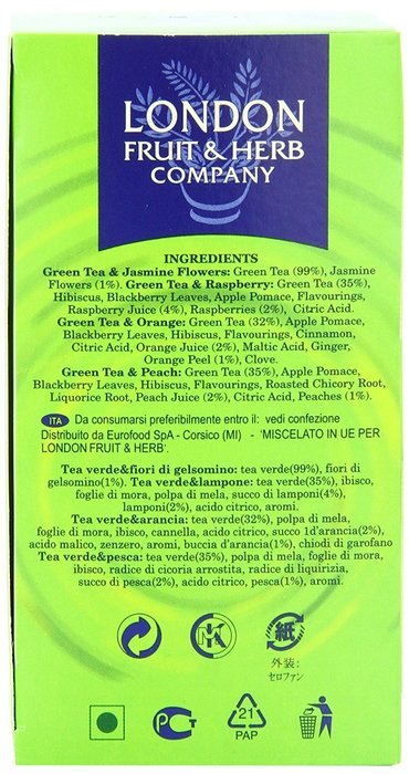 London Fruit & Herb Company Green Tea, Variety Pack, 20 Count N13