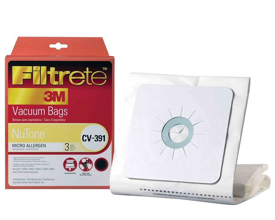 Filtrete Nutone CV-391 MicroAllergen Bags, 3 Bags Per Pack