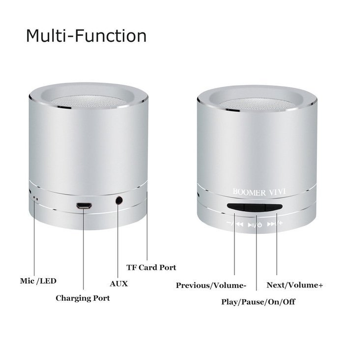 Rose Gold Bluetooth Speaker By BOOMER VIVI Portable Mini Bluetooth Speaker Wireless Loud Speaker With Clear Sound... N24