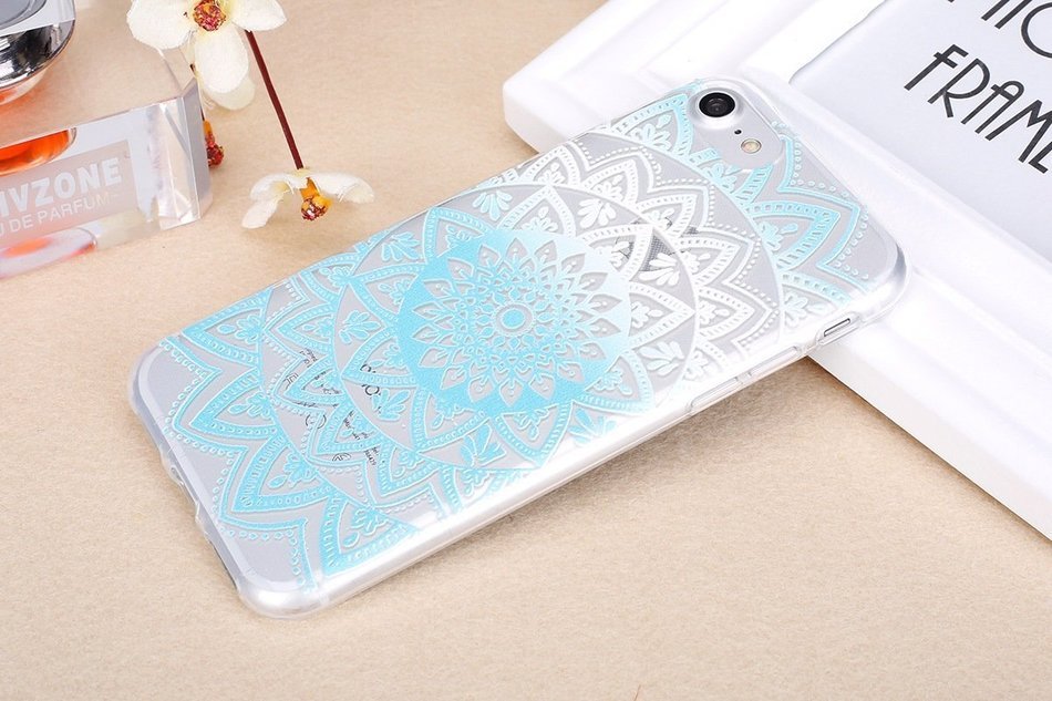 iPhone 7 Case, PHEZEN Henna Mandala Floral Design [Scratch Resistant] Clear TPU Bumper Case Soft Rubber Gel Silicone... N22