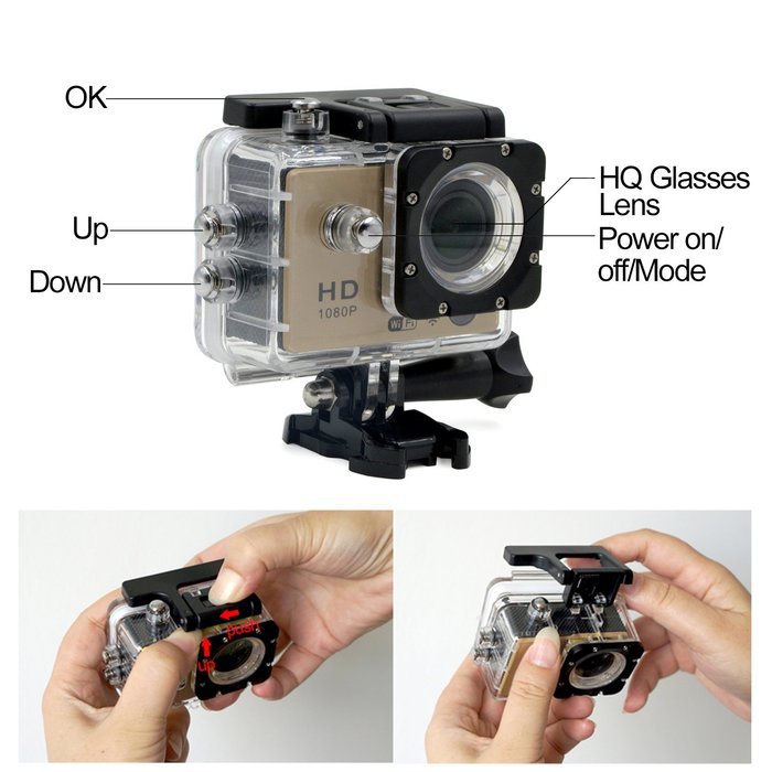 Besteye 2.0" Full HD 12MP Sports Action Camera WIFI 1080P with 170&deg;A+ Wide Angle 30M Waterproof IR Remote White... N21