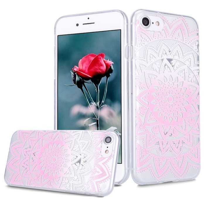 iPhone 7 Case, PHEZEN Henna Mandala Floral Design [Scratch Resistant] Clear TPU Bumper Case Soft Rubber Gel Silicone... N27