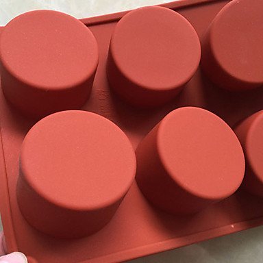 Y&XL&H 8 Cavity Silicone Round Cylinder Soap Diy Mold Cupcake Moulds(Random Color)