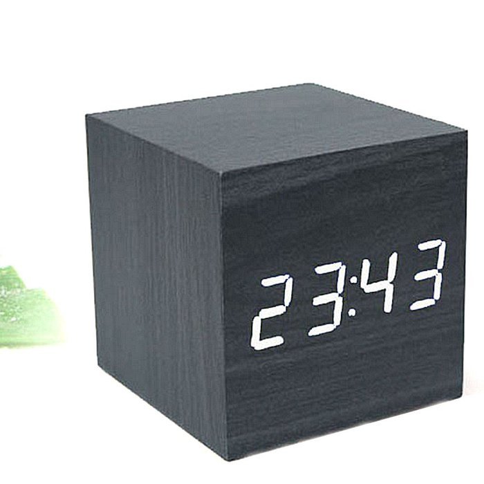 Ieasycan Multi-colors Best High-end Digital Clocks Desktop Clock Thermometer Wooden LED Alarm Clock Home Decor