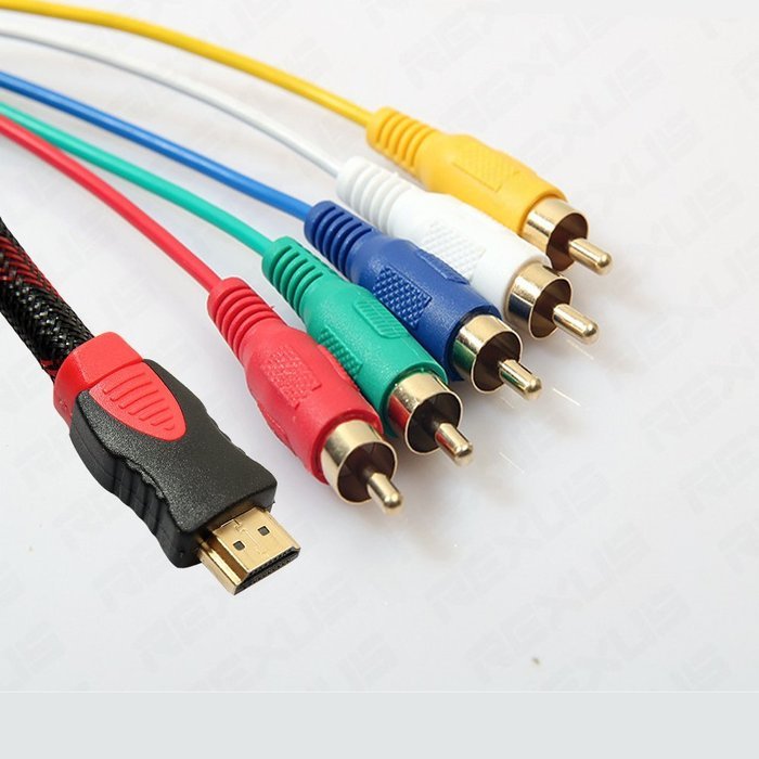 Auskic HDMI to RCA Cable, 5Ft 1.5M HDMI Type A Male to 5RCA Male Plug Video Audio AV Component Converter Adapter... N4