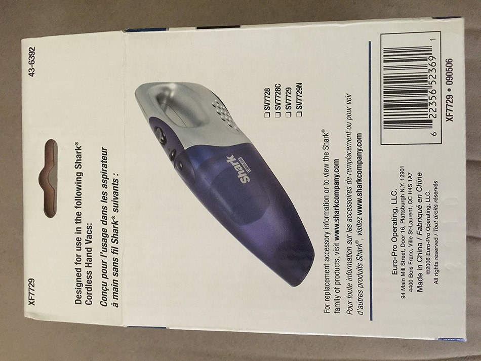 Euro-Pro XF7729 Shark Cordless Hand Vacuum Replacement Dust Cup Filter, 1pk.
