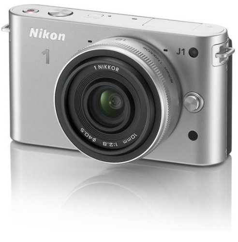 Nikon 1 J1 10.1 MP HD Digital Camera System with 1 Nikkor 10mm f/2.8 Lens (Silver)