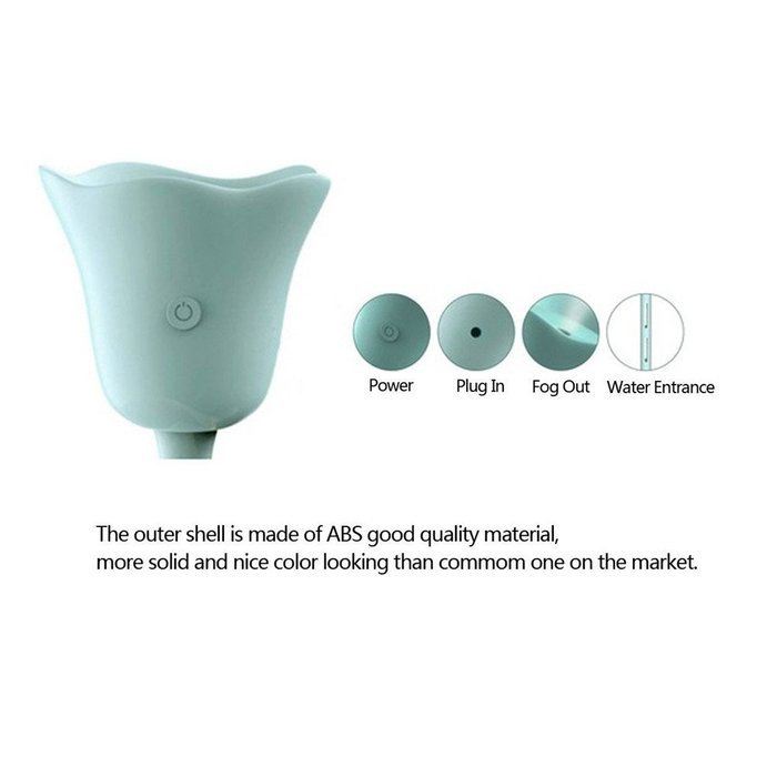Yosoo USB Powered Tulip Flower Shaped Mini Portable Steam Air Mist Humidifier Purifier N2