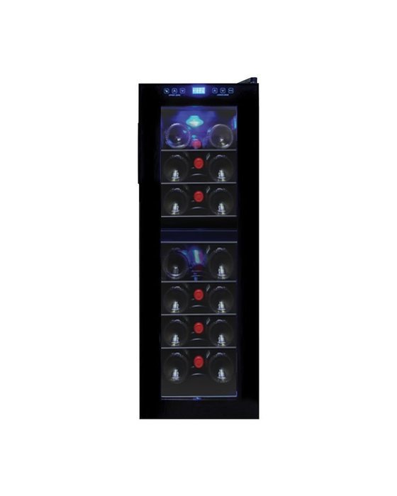 Vinotemp 21-Bottle Dual-Zone Touch Screen Wine Cooler, Black
