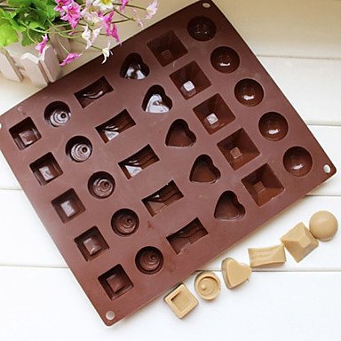 Y&XL&H Square Soft Silicone Heart Round Chocolate Mold Ice Cube Tray Jelly Candy Mould