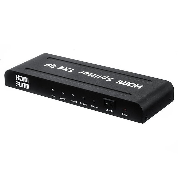 MALLCROWN 3D 1080P 4 Pport Hdmi Splitter with ac power adapter,Black N3