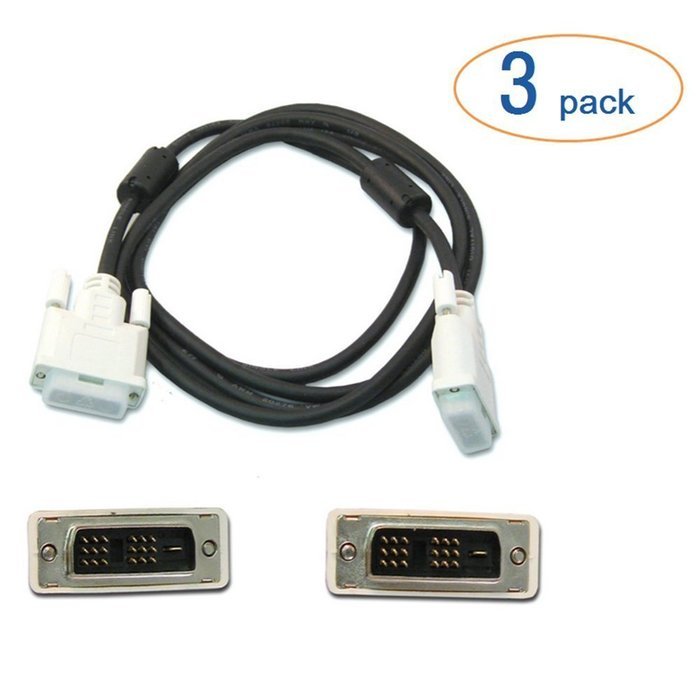 DVI to DVI LCD Monitor Cable 6 Foot - 2 Pack N3