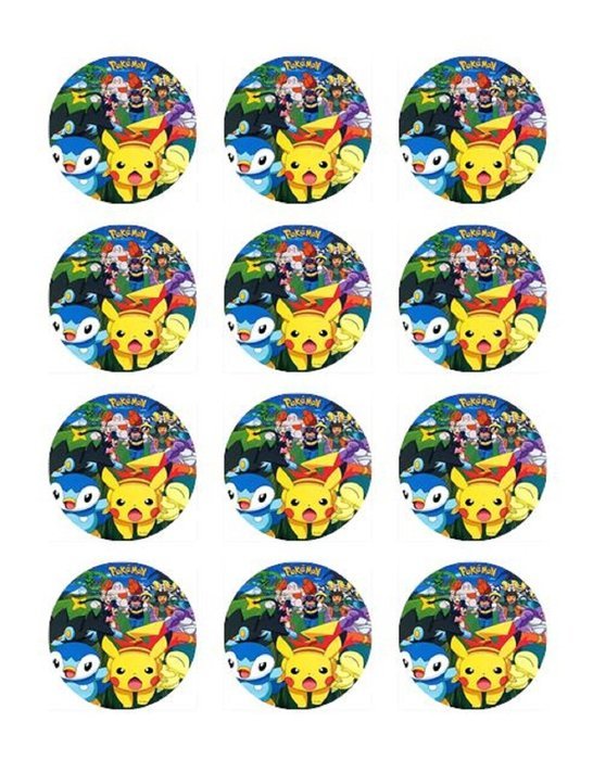 Pokemon #4 Cupcake Edible Toppers Set of 12