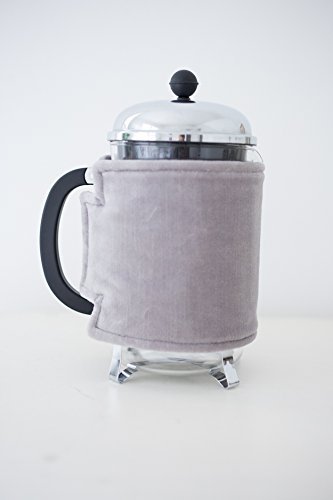 French Press Coffee Cover (12-cup, Grey Velvet) N3