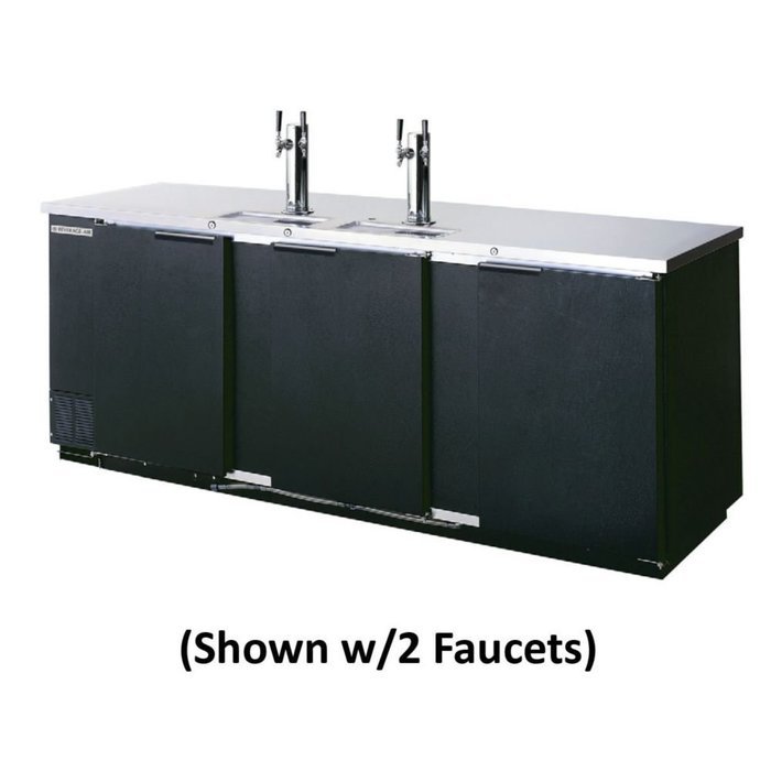 Beverage-Air DD78R-1-B 78" Black Remote Cooled Beverage Dispenser 4 Keg