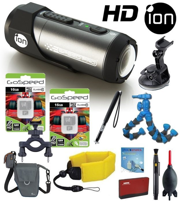 iON Speed Pro 14MP 1080p Full HD WIFI Waterproof Action Camera w/ Automotive and Bike Mounts + Floating Strap,... N2
