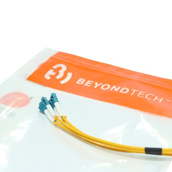 Beyondtech 1m (3.28ft) LC-LC 9/125 OS1 Duplex Singlemode PVC Fiber Optic Cable N2
