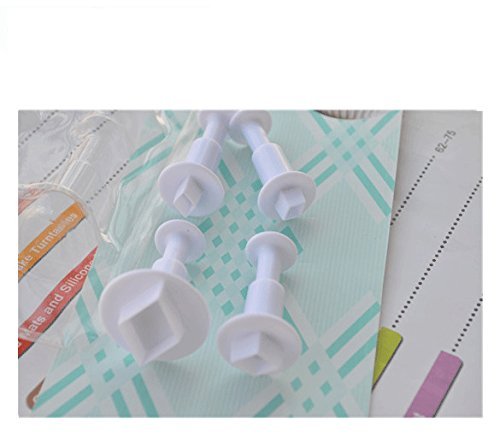 Anyana 4pcs set Diamond Plastic Plunger And Cookie Cutter Cake Mould Tool Kitchen Tool Sugar Paste Baking Mould...
