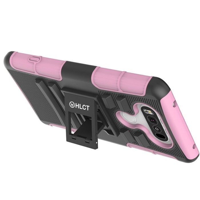 LG V20 Case, HLCT Rugged Shock Proof Dual-Layer PC and Soft Silicone Case With Built-In Kickstand for LG V20 (... N3