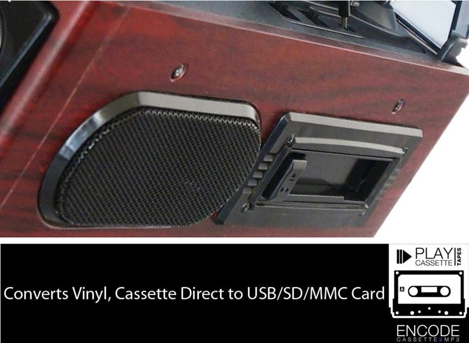 Boytone BT-19DJM-C 3-speed Turntable, 2 Built in Speakers Large Digital Display AM/FM, Cassette, USB/SD/AUX/MP3... N5