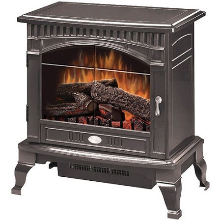 Gloss Pewter Electric Flame Traditional Stove
