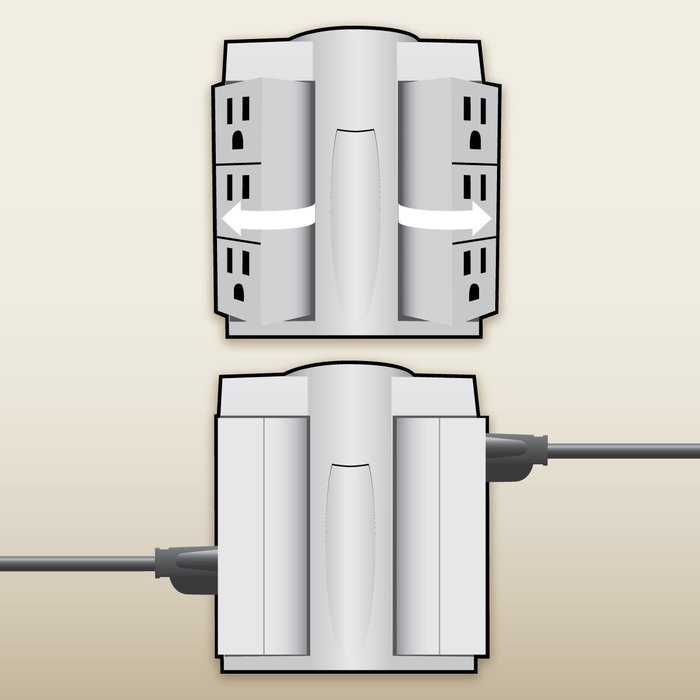 6 Outlet Swivel Surge Protector Wall Tap, 2100 Joules, White Finish, Globe Electric 7732001 N10