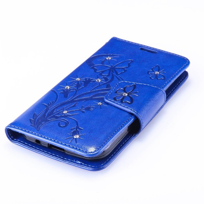 Galaxy Core Prime Case,ikasus Glitter Diamond Embossing Flowers Lily Butterfly PU Leather Flip Wallet Pouch Stand... N17