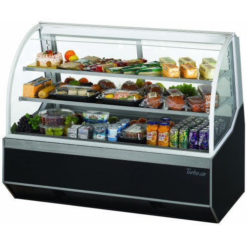 Turbo Air TD5R 60" Deli Case with High Density PU Insulation Sloped Rear Doors Cantilevered Wired Shelves 5" Casters...