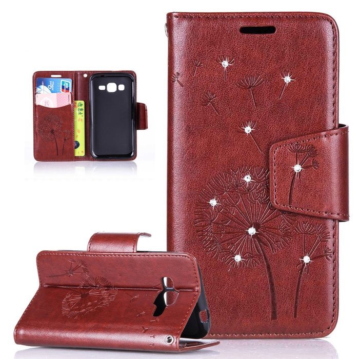 Galaxy Core Prime Case,ikasus Glitter Diamond Embossing Flowers Lily Butterfly PU Leather Flip Wallet Pouch Stand... N21