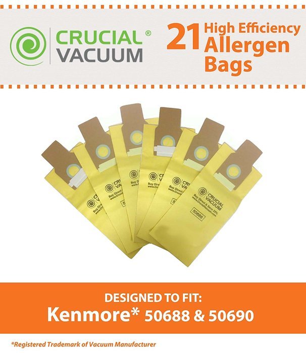 27 Kenmore Upright 50688 and 50690 Micro Filtration Vacuum Bags, Fits Kenmore 20-5068, 20-50681, 20-50688, 20-...