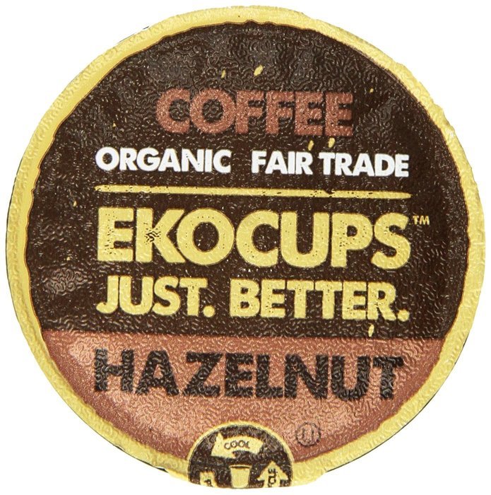 EKOCUPS Artisan Organic Hazelnut Flavored Coffee, Medium roast , in Recyclable Single Serve Cups for Keurig K-cup...