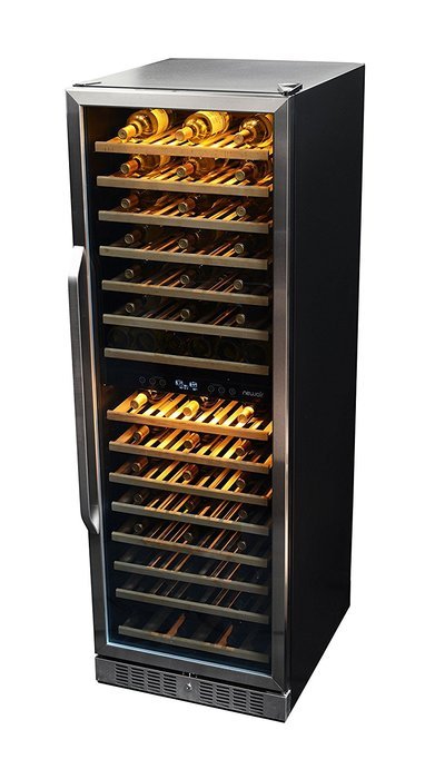 NewAir AWR-1600DB Premier Gold Series 160 Bottle Built-In WIne Cooler, StaInless Steel/Black