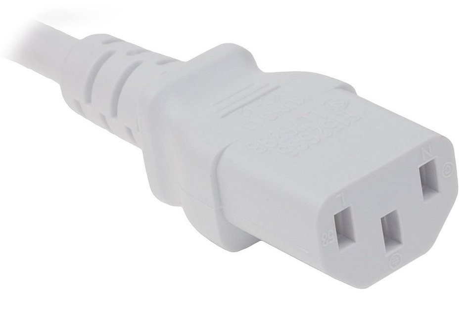 SF Cable, 3 ft 18 AWG Universal Power Cord (IEC320 C13 to NEMA 5-15P) White Color