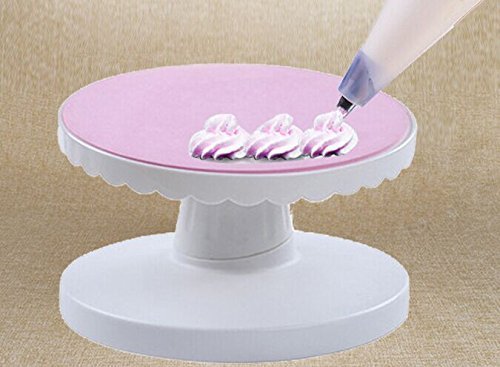 Cake Decorating Turntable Rotating Revolving Kitchen Display Inclinable Stand 24cm N3