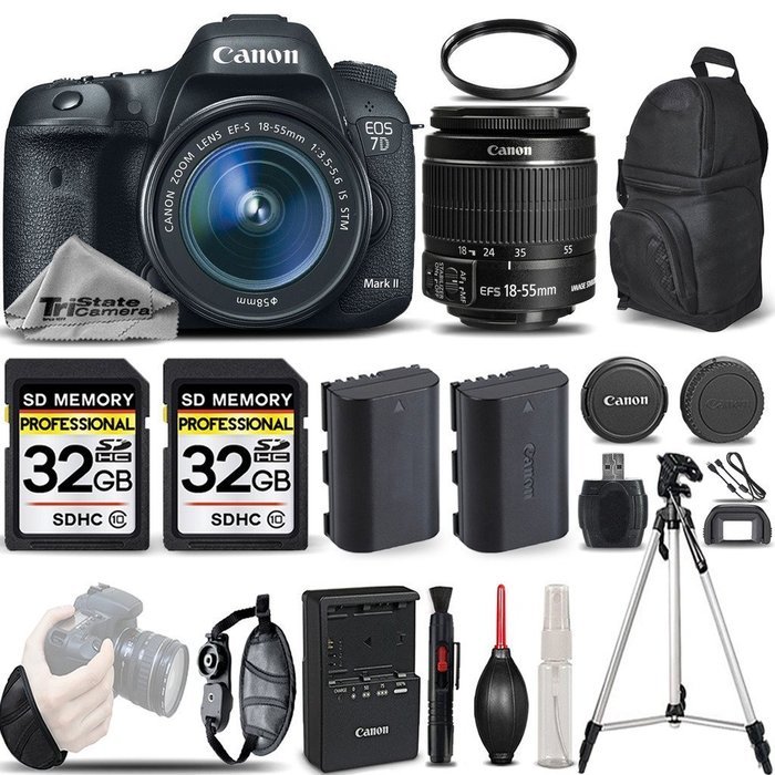 Canon EOS 7D Mark II Digital SLR Camera + Canon EF-S 18-55mm IS STM ...