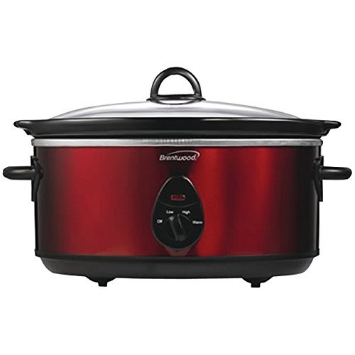 New BRENTWOOD SC-150R 6.5 Quart Slow Cooker (Red)