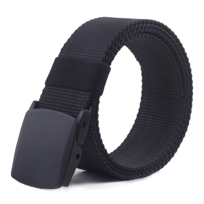Kinsun Military Plastic Buckle Nylon Canvas Adjustable Strong Waist Web Belt (Black) N5