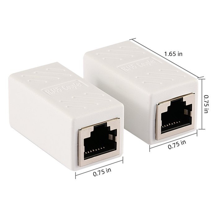Jadaol&reg; Ethernet Cable In-line Shielded RJ45 Coupler, Female to Female - 5 Pack Black N6