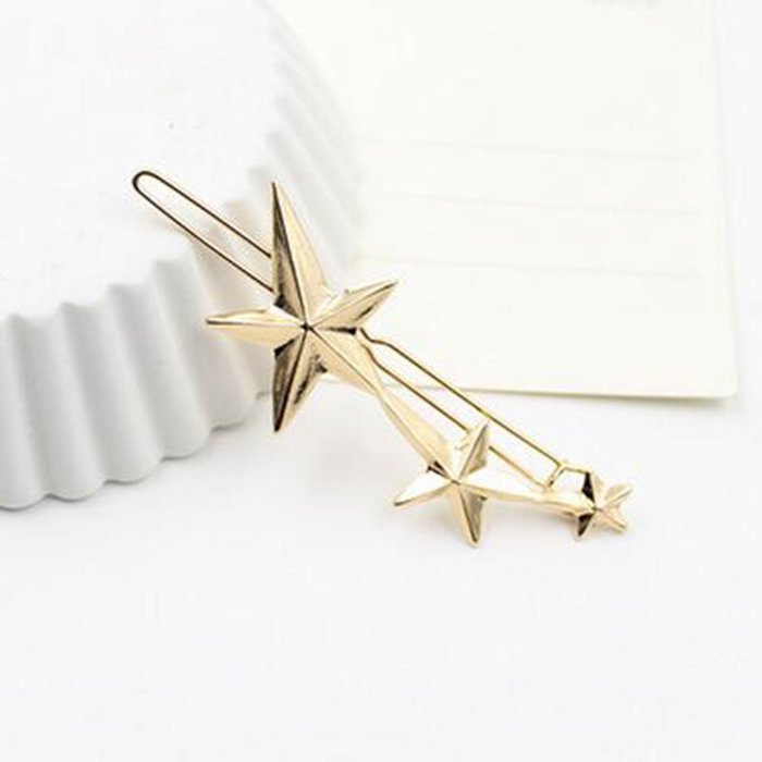 Yaheeda 4pcs Women Hair Clip Clamps Accessories,Barrette Gold Silver Metal Hair Clip Headband N5
