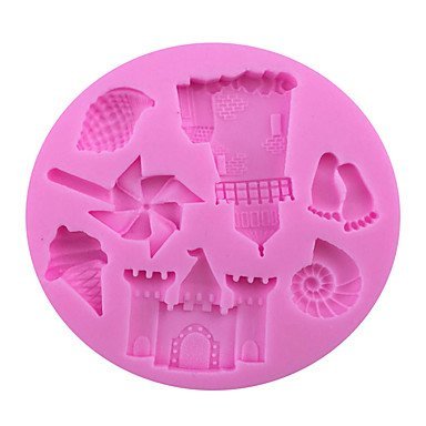 Y&XL&H Beach & Castle Type Candy Fondant Cake Molds For The Kitchen Baking Molds 7.27.20.9cm
