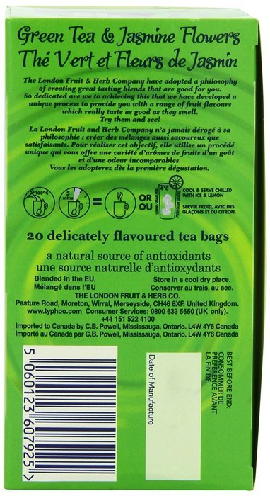 London Fruit & Herb Company Green Tea, Variety Pack, 20 Count N26