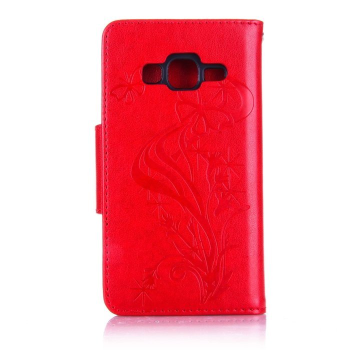 Galaxy Core Prime Case,ikasus Glitter Diamond Embossing Flowers Lily Butterfly PU Leather Flip Wallet Pouch Stand... N33