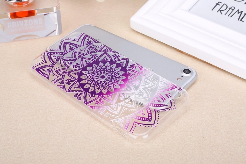 iPhone 7 Case, PHEZEN Henna Mandala Floral Design [Scratch Resistant] Clear TPU Bumper Case Soft Rubber Gel Silicone... N38