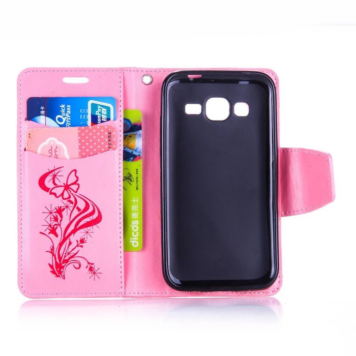 Galaxy Core Prime Case,ikasus Glitter Diamond Embossing Flowers Lily Butterfly PU Leather Flip Wallet Pouch Stand... N36