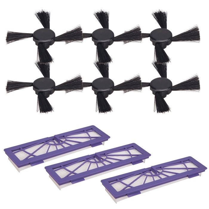 B-Life Neato Botvac Replacements Accessories High-Performance Filter x 3 & Side Brush x 6 For Neato Botvac 70e...