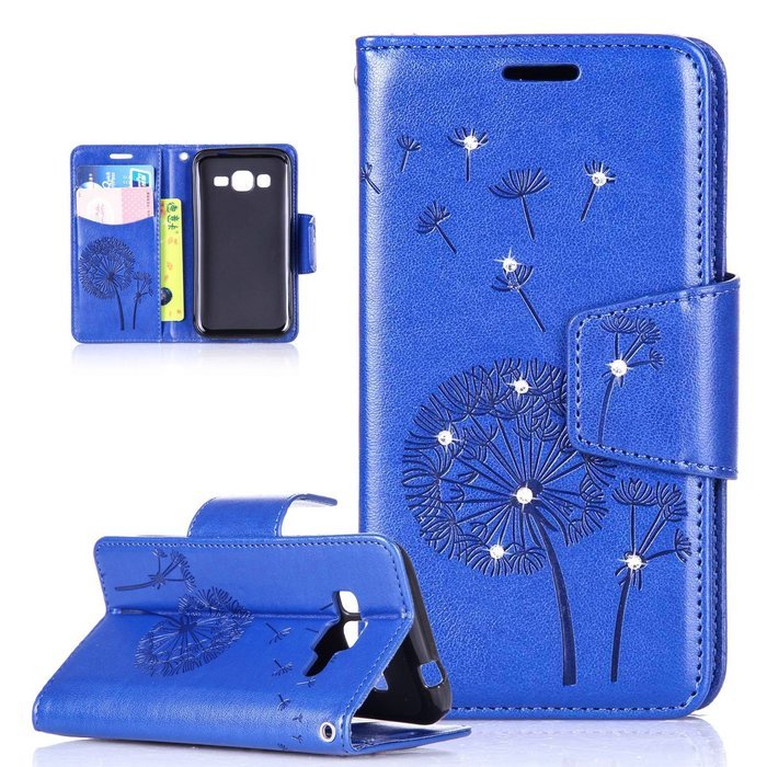 Galaxy Core Prime Case,ikasus Glitter Diamond Embossing Flowers Lily Butterfly PU Leather Flip Wallet Pouch Stand... N37